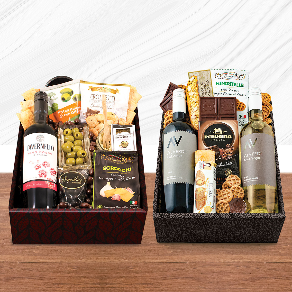 prodimages/Triple Taste of Italy Wine and Gourmet Double Decker Gift Box